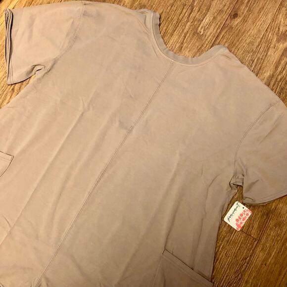 Free People Movement Tan Mocha Latte Hot Shot Tee Romper Size Large - Picture 6 of 14